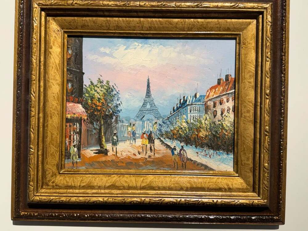 Davis Paris Eiffel Tower Oil Painting 8x10"